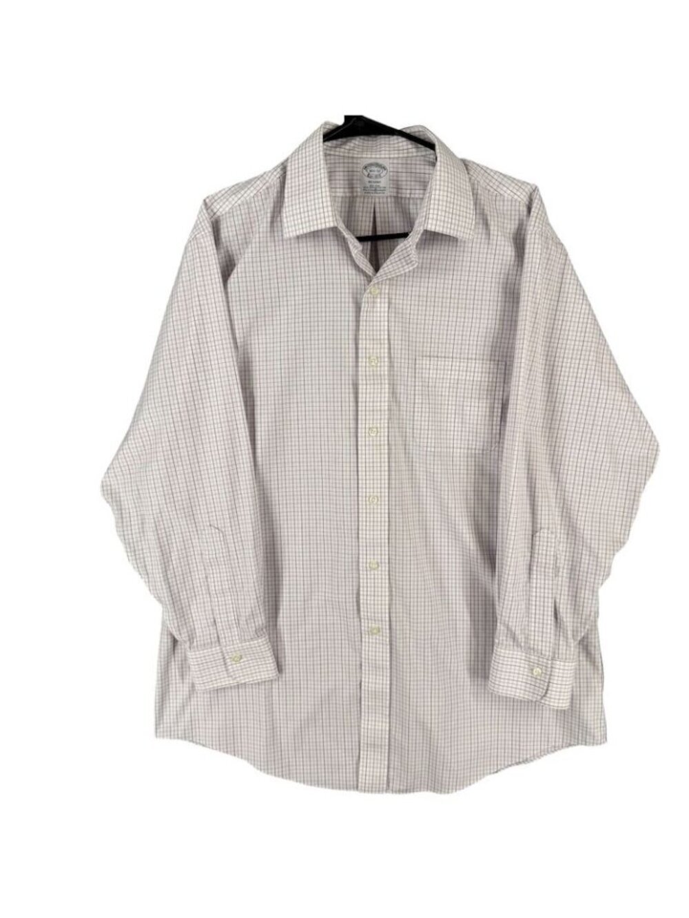 Brooks Brothers Mens Button-Down Long Sleeve Shirt 16 1/2 104B Cotton/Spandex Wh
